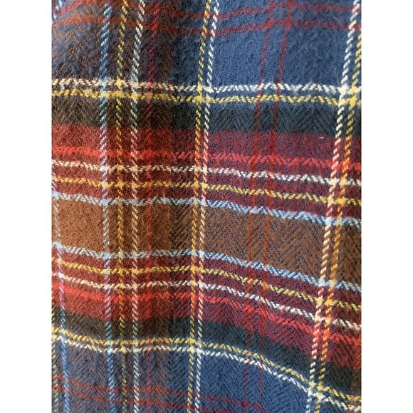 Lands End XL 17- 17 1/2  Plaid Flannel Shirt Button Up Excellent Tailored Fit - Picture 5 of 5